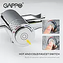 Гігієнічний душ Gappo G7288 з лійкою, кнопочный хром, фото 5