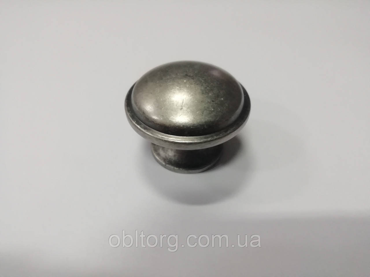 Ручка меблева кнопка Virno Antique 635 античне срібло, фото 1