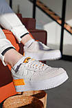 Жіночі кросівки Nike Air Force Shadow White/Grey/Orange | Найк Аір Форс Шадов Білі Сірі Помаранчеві, фото 8