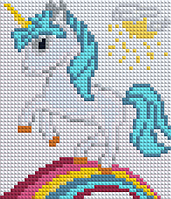 Алмазна вишивка "Единоріг і веселка" коні пегас ангели коти повна викладка мозаїка 5d набори 16x20 см