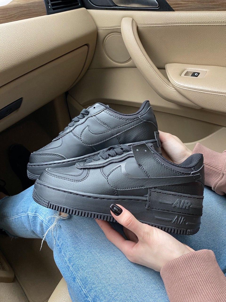 Жіночі кросівки Nike Air Force Shadow Black | Найк Аір Форс Шадов Чорні
