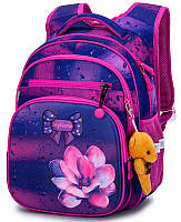 Школьный рюкзак для девочки в 1-4 класс ортопедический принт Цветы SkyName R3-243