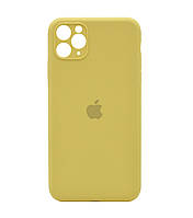 Чехол Silicone Case Square Full Camera Protective (AA) для Apple iPhone 11 Pro Max (6.5") (Желтый-Canary