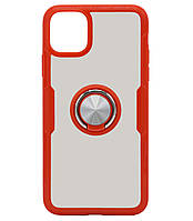 TPU-PC чехол Deen CrystalRing for Magnet (opp) для Apple iPhone 11 Pro Max (6.5") (бесцветный/Красный)