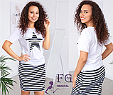Костюм на лето из футболки и юбка с двумя карманами, фото 2
