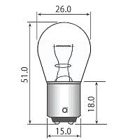 Лампа накаливания самолетная СМ 24-20 B15s/18