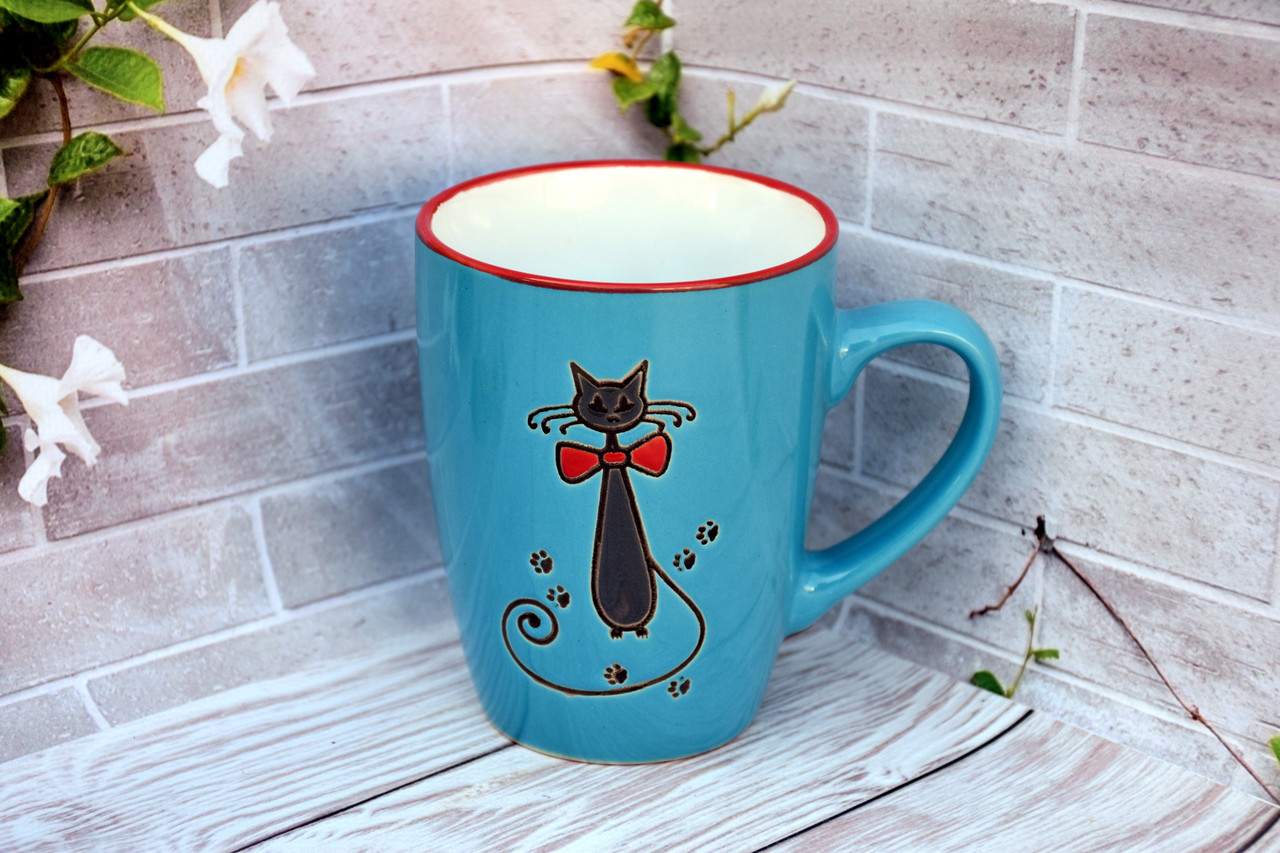 Чашка Изящный кот (Голубая) 350 мл - фото 2 - id-p1578913133