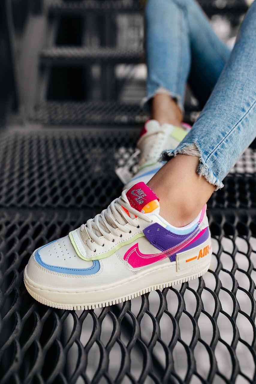 Жіночі кросівки Nike Air Force Shadow Beige/Pale Ivory-Pink | Найк Аір Форс Шадов