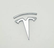Емблема кузова Tesla метал 6 см*6 см
