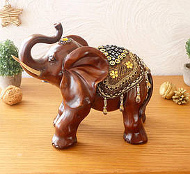 Фігура слона з прикрасами, хобот до верху 25см   H2622-3D