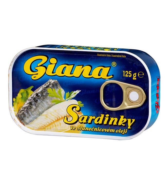 Сардини Giana в соняшниковій олії Джіана Sardinky ve slunečnicovém oleji 125 г Чехія