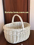 Плетена корзина з білої лози. Арт:3096, фото 4