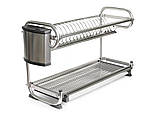Сушка для посуду L=595 настільна дворівнева GIFF нержавіюча сталь, фото 2