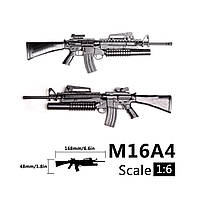 Модель штурм винт М16А4 пластмассовая Сборная модель оружия масштаб 1:6