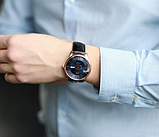 Гарний годинник класичний чоловічий на шкіряному ремінці, Чоловічий круглий наручний годинник, фото 3