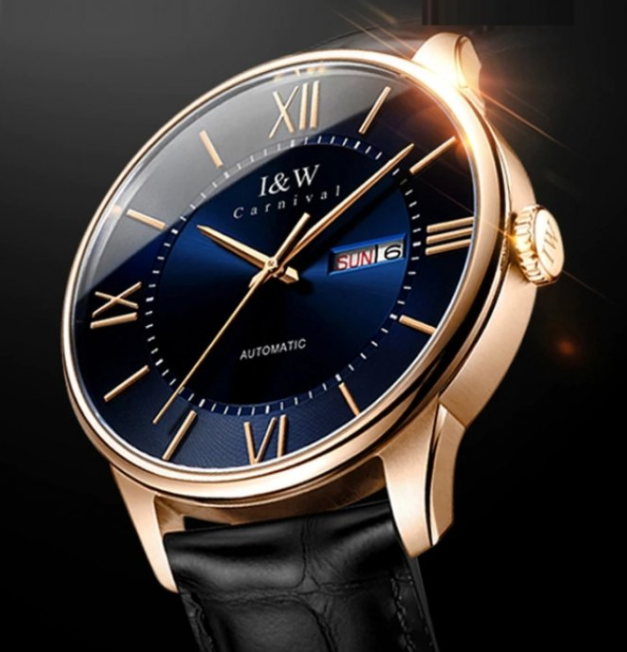 Гарний годинник класичний чоловічий на шкіряному ремінці, Чоловічий круглий наручний годинник, фото 1