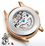 Гарний годинник класичний чоловічий на шкіряному ремінці, Чоловічий круглий наручний годинник, фото 5