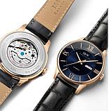 Гарний годинник класичний чоловічий на шкіряному ремінці, Чоловічий круглий наручний годинник, фото 10