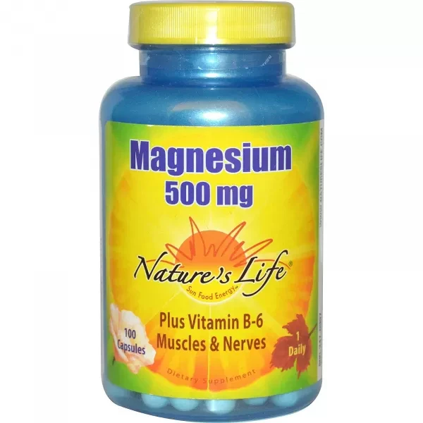 Магній з вітаміном B6 Nature's Life Magnesium Vitamin B6 500 мг 100 капсул