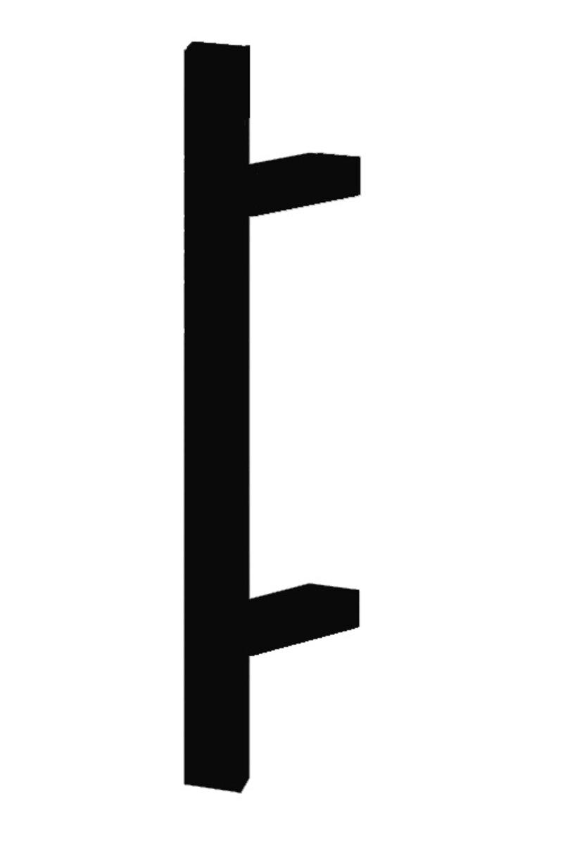 Zenk Metal Ручка-скоба з нерж.стали BERGAMA 40x20 - 500/1200 45* SIYAH (ЧЕРН.) 1-я, внутрішня, фото 1