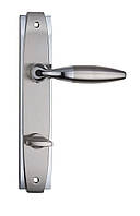 SIBA Ручка дверна SETRA на планці WC - 90 мм мат.нікель - хром (22 07)