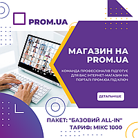 Создание интернет-магазина на Prom.ua под ключ (пакет: Базовый All-In, тариф: Микс 1000)