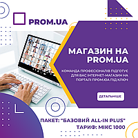 Создание интернет-магазина на Prom.ua под ключ (пакет: Базовый All-In Plus, тариф: Микс 1000)