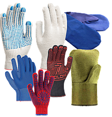 Рукавички і рукавиці робочі тканинні