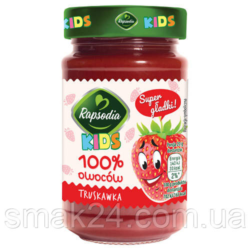 Джем Полуничний 100% owoctow Rapsodia KIDS Truskawka Польща 250 г