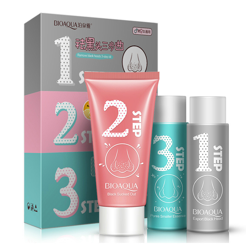 Набір для видалення чорних крапок у три етапи BIOAQUA Remove Black Heads 3-step Kit