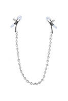 Затискачі для сосків з перлами Feral Feelings - Nipple clamps Pearls, срібло/білий SO3792