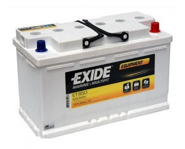 100 А·год гелевий 12 В акумулятор Exide ET 650 Equipment у човен, фото 1