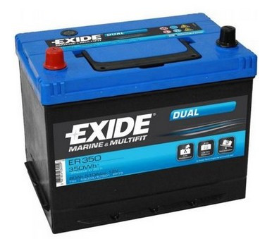 80 А·год гелевий 12 В акумулятор Exide ER 350 Dual у човен, фото 1