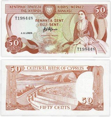 Кіпр / Cyprus 50 Сent 1989 Pick 52 UNC