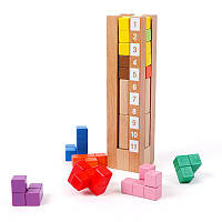 Дитяча гра Вежа мозку дерев'яна  іграшка монтесорі 3д пазли логічна будівельні блоки 3D конструктор для дітей