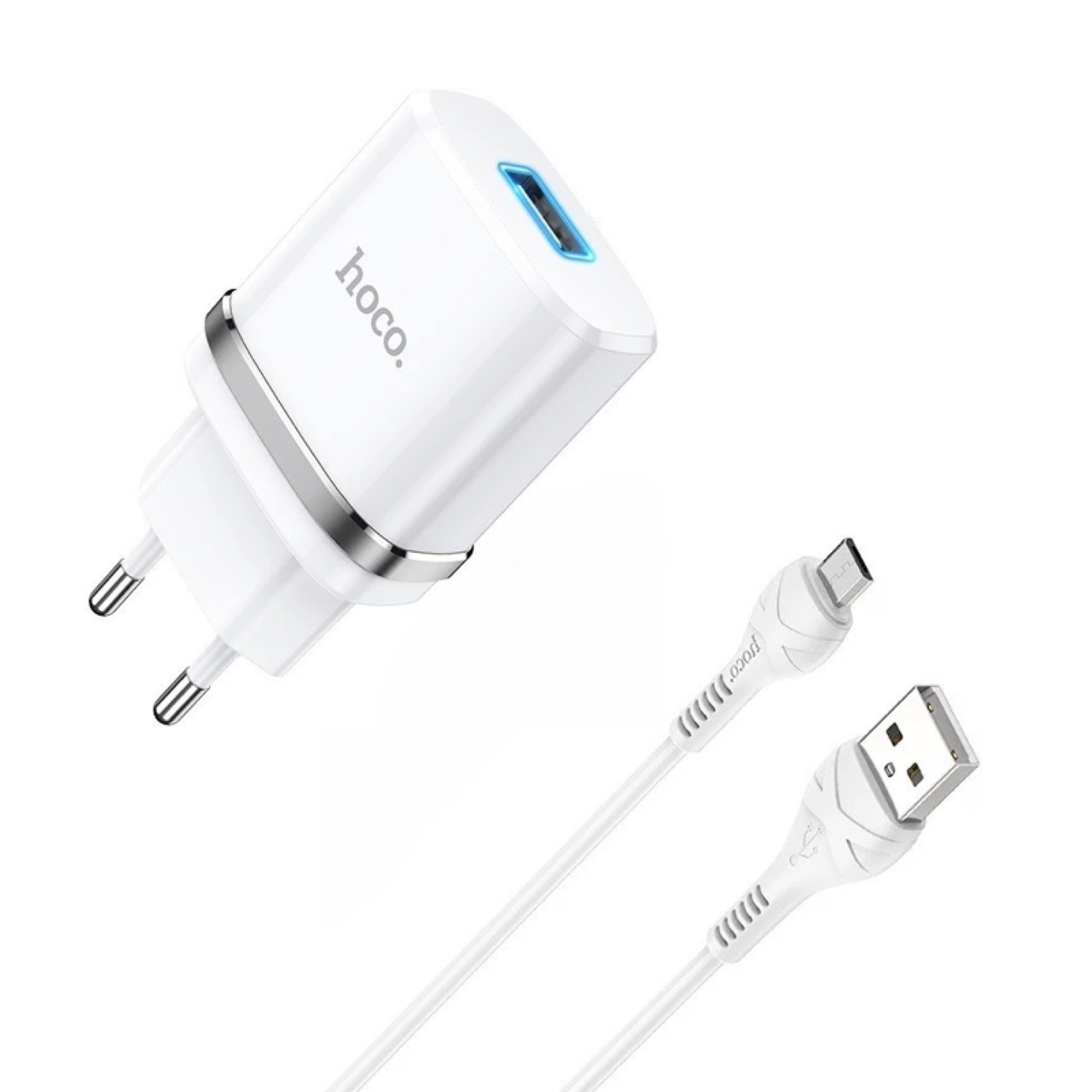 Зарядний пристрій 220В USB QC3.0 з кабелем USB - micro USB Hoco C12Q Smart 100шт 8104
