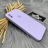 Чехол КВАДРАТНЫЙ Silicone case для iPhone X Xs 5.8 с закрытым низом и камерой cover full camera 360 8. Viola