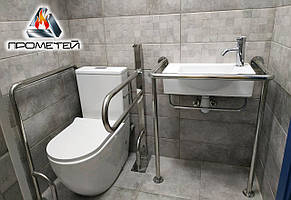 Тримачі (поручні) підлогово-настінні відкидні для людей з проблемами у пересуванні в туалет та ванну