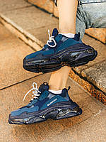 Женские кроссовки Balenciaga Triple S Blue баленсиага трипл с синие повседневные