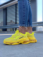 Кроссовки женские Balenciaga Triple S Yellow баленсиага желтые повседневные модные 40