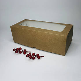 Коробка для рулетів і штоленов, 330*150*110 мм, з вікном, крафт