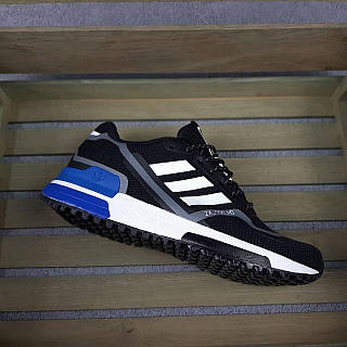 Чоловічі весняні чорні із синім кросівки Adidas ZX750 HD модні