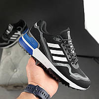 Чоловічі весняні чорні із синім кросівки Adidas ZX750 HD модні літні кросівки адидас