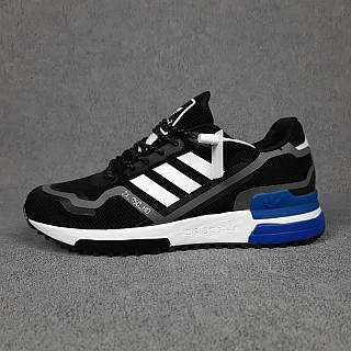 Чоловічі весняні чорні із синім кросівки Adidas ZX750 HD модні