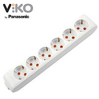 Колодка VIKO 6 гнезд с заземлением.Multi-Let