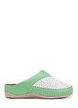 Шкіряні сабо жіночі Tellus 25-06WGR Біло-зелені, фото 2