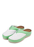 Шкіряні сабо жіночі Tellus 25-06WGR Біло-зелені, фото 3