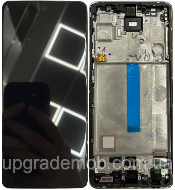 Дисплей модуль тачскрин Samsung A525 Galaxy A52 /A526 /A528 чорний TFT без функції відбитка пальця з рамкою
