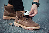 Черевики зимові чоловічі South jaston brown, класичні шкіряні черевики на хутрі, фото 5