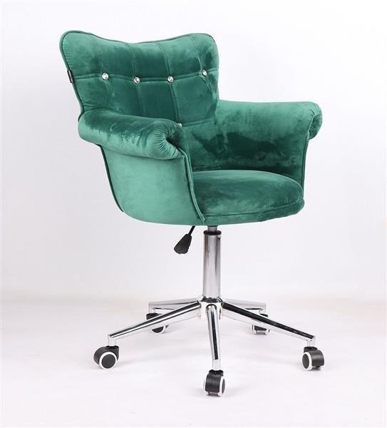 Перукарське крісло на пневматиці Hrove Form НС804СК зелений велюр